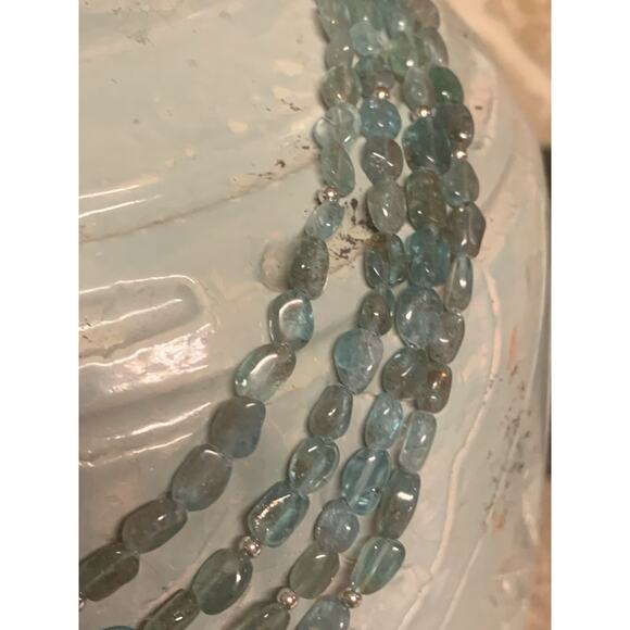 Jay King Necklace Multi Strand Sterling Silver and Blue Apatite DTR - Picture 6 of 9